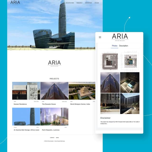 Aria Atelier design studio website